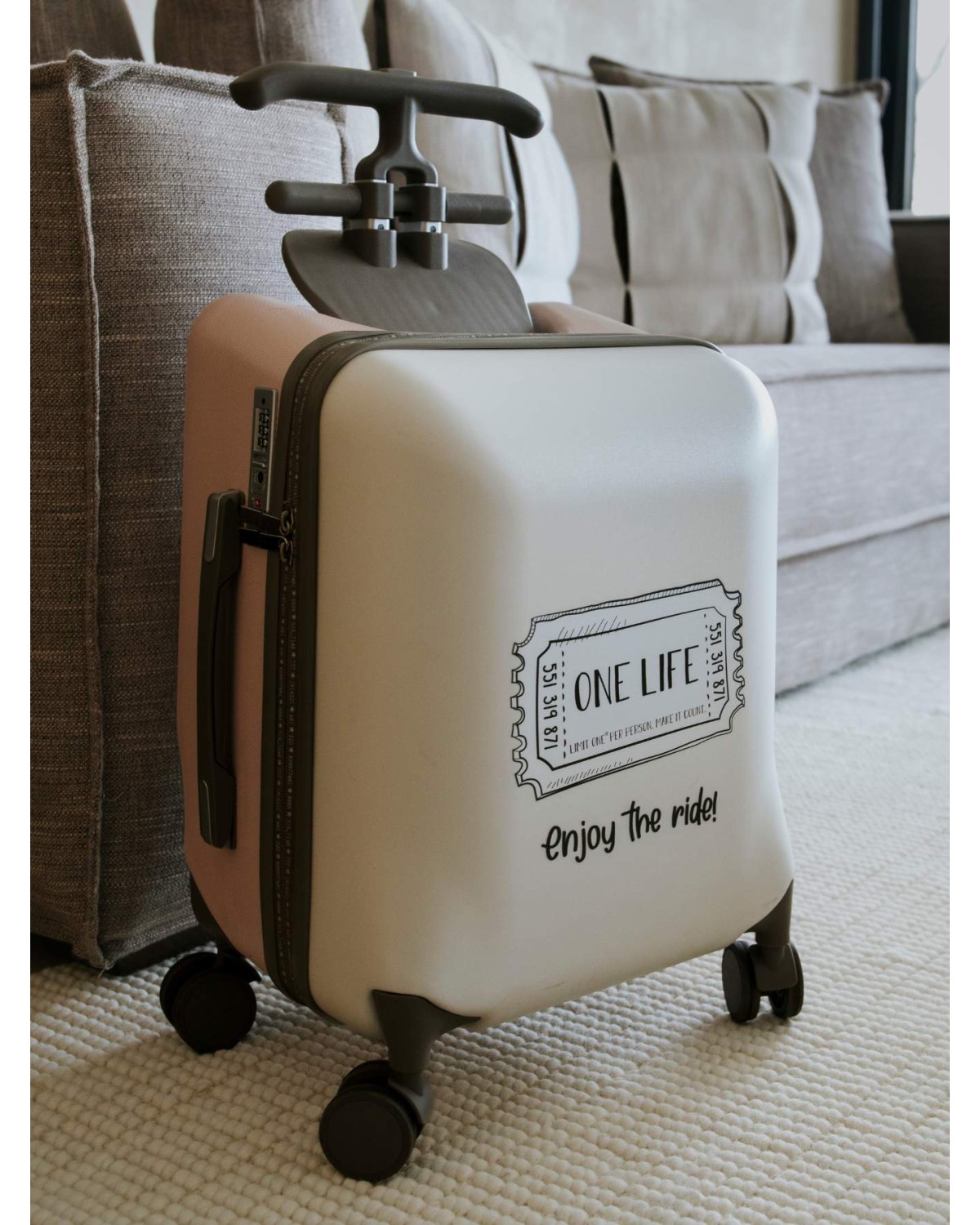 Maleta Carry On Con Asiento Para Niños On Board - Rosa