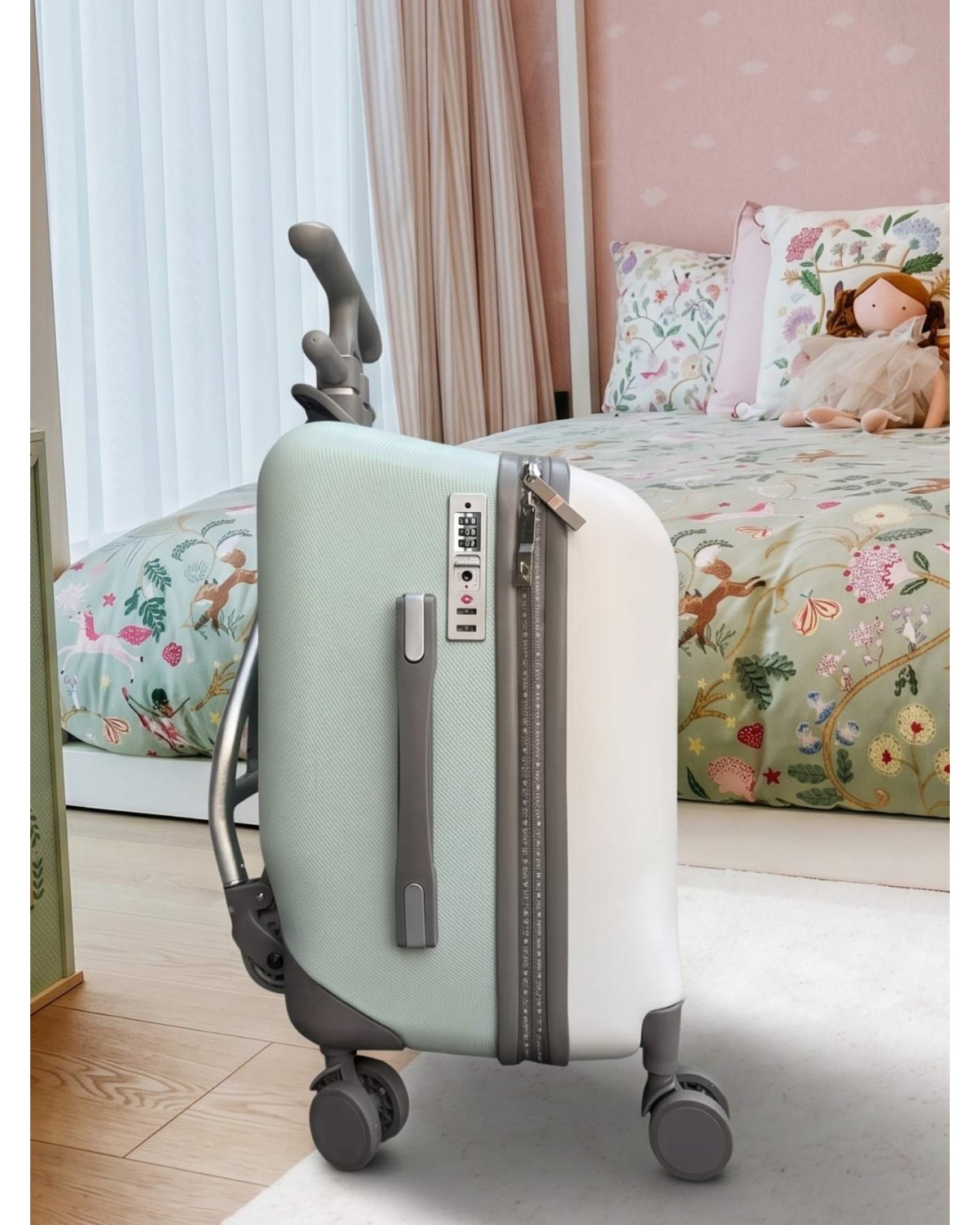 Maleta Carry On Con Asiento Para Niños On Board - Verde